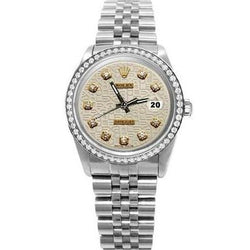 Rolex Datejust Très belle montre acier inoxydable Jubilé avec diamant blanc pour homme, ensemble rapide