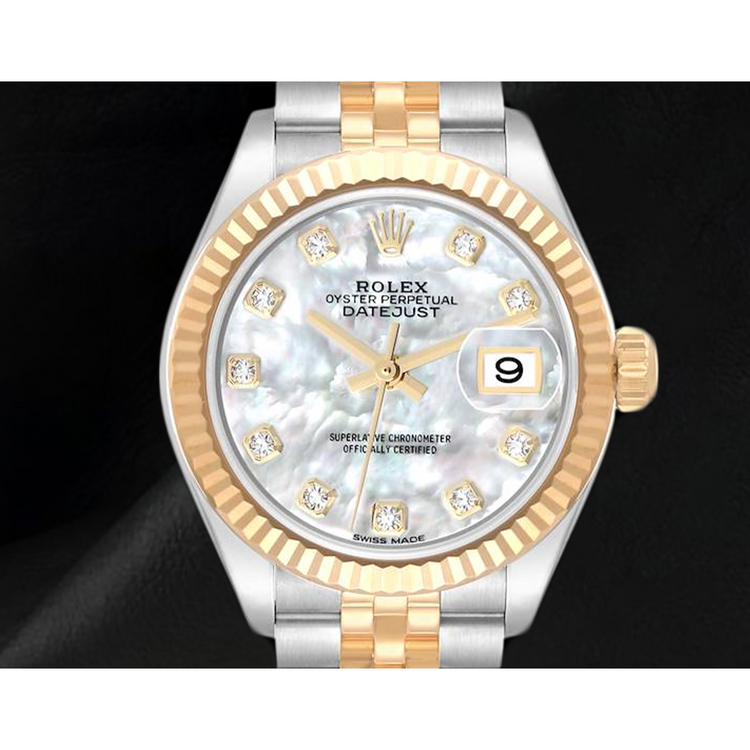 Montre Femme Rolex Datejust Bicolore 28 mm Nacre Diamant 279173