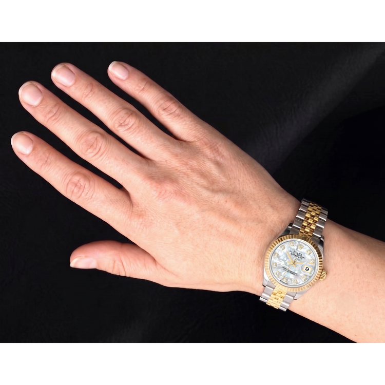 Montre Femme Rolex Datejust Bicolore 28 mm Nacre Diamant 279173