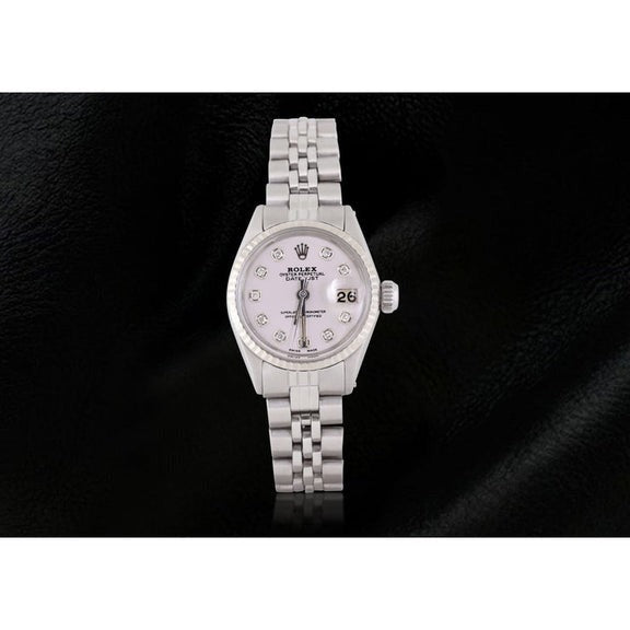  Rolex datejust avec cadran en diamant blanc et montre en acier inoxydable Jubilé
