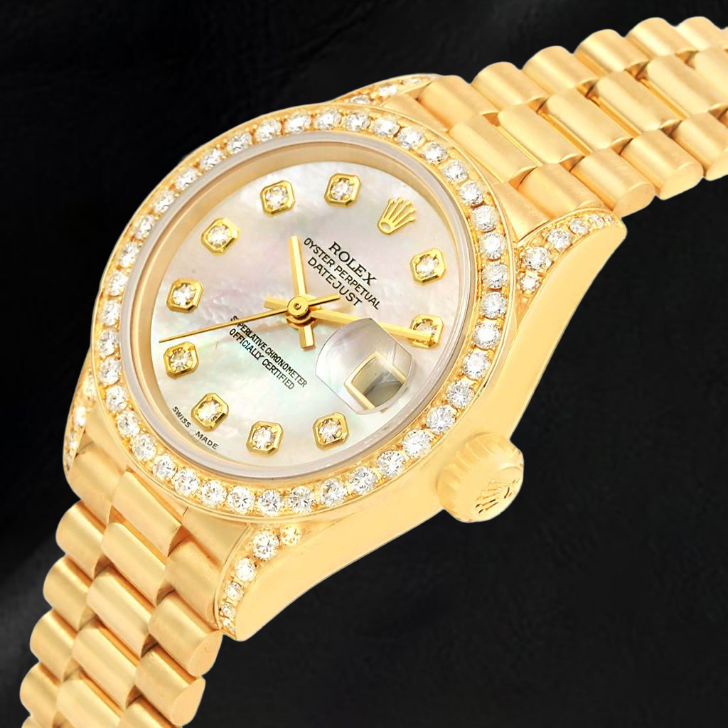 Rolex Yellow Gold avec Perle – vue de côté