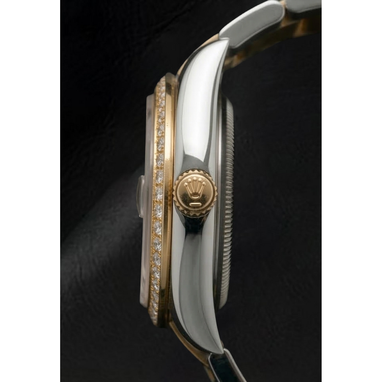 Perle de Culture Rolex en Two Tone – vue de dessus