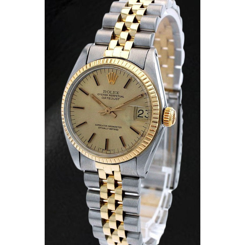 Rolex Datejust 31 mm Champagne Stick Montre bicolore