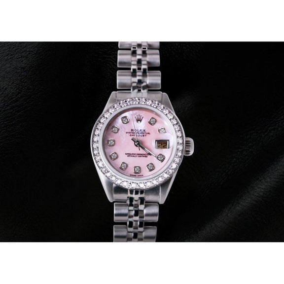 Rolex Datejust acier inoxydable Jubilé Bracelet Roze Serpillière Cadran Diamant 