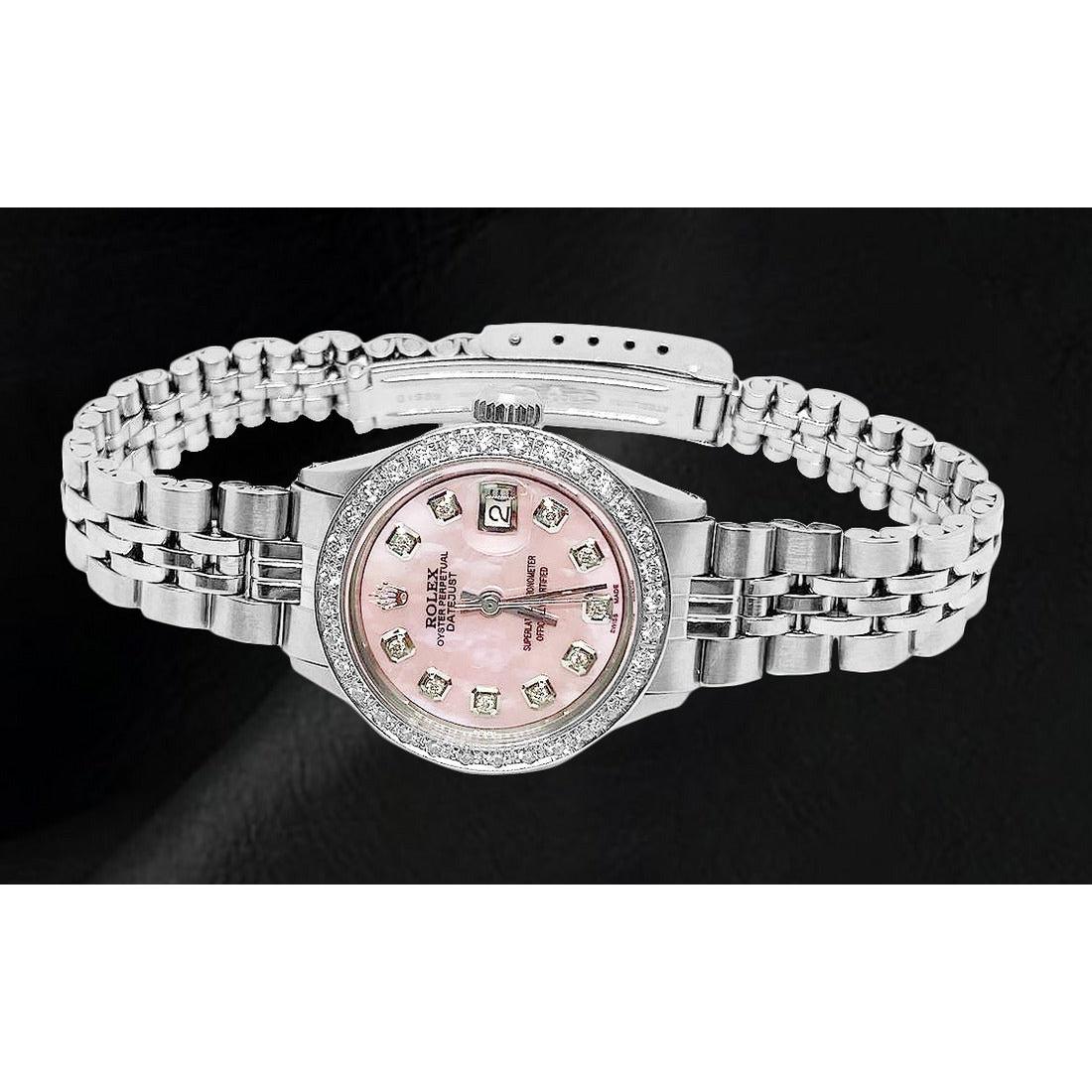 Rolex Datejust acier inoxydable Jubilé Bracelet Roze Serpillière 

