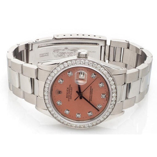 Rolex Datejust acier inoxydable huître Bracelet Diamant 
