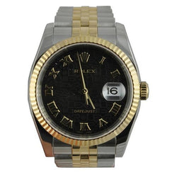 Rolex Datejust bicolore montre pour homme cadran romain noir homme réglage rapide