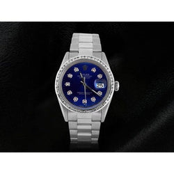 Rolex Datejust bleu diamant cadran lunette hommes regarder en acier inoxydable huître ensemble rapide