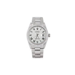 Rolex Datejust cadran romain blanc lunette en diamant regarder homme acier inoxydable huître ensemble rapide