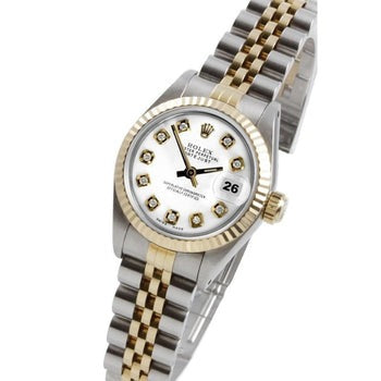 Rolex Datejust lunette en diamant regarder dame acier inoxydable et bracelet
