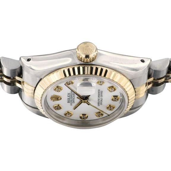 Rolex Datejust lunette en diamant regarder dame acier inoxydable