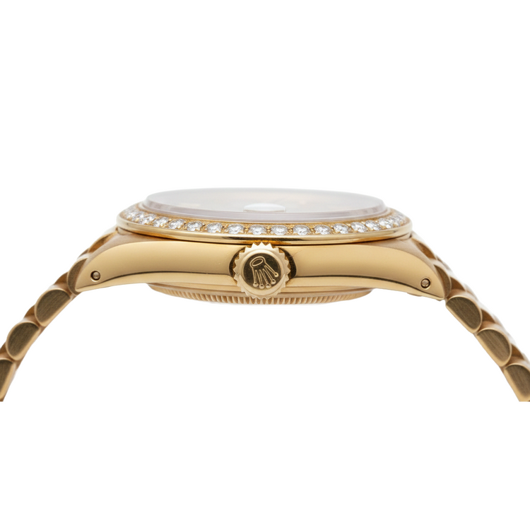 Rolex Datejust or jaune still président regarder cadran bâton gris diamant Succès