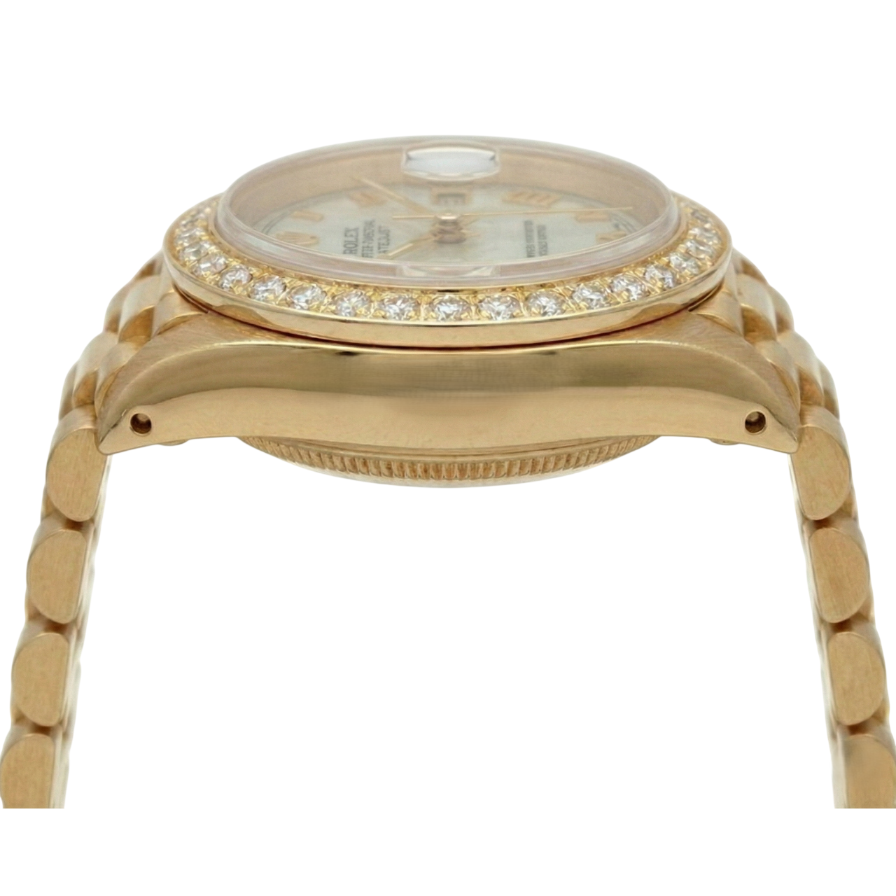 Rolex Datejust pyramide cadran romain lunette diamant montre président still G