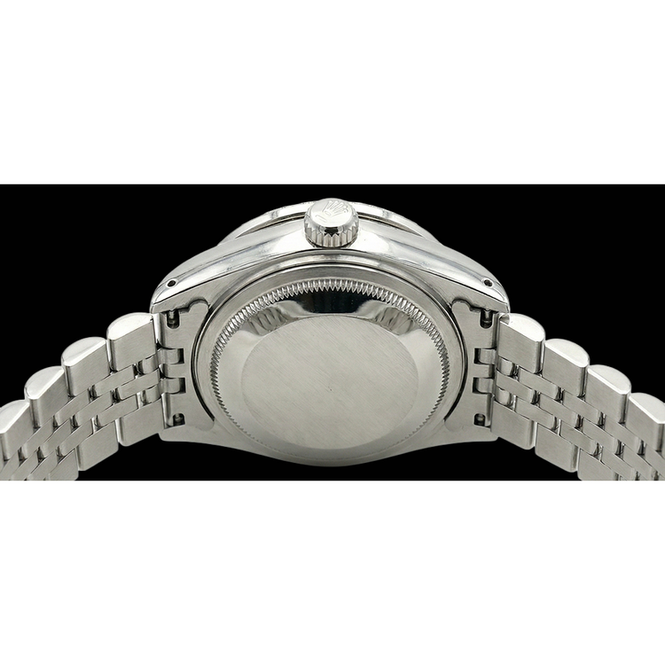 Rolex Datejust cadran bâton noir montre femme acier inoxydable bracelet jubilé