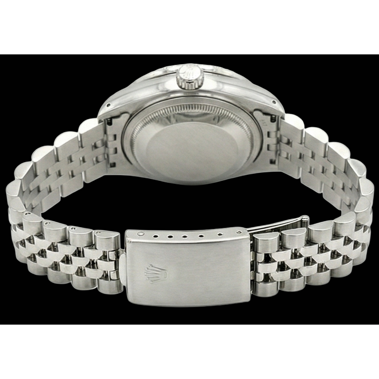 Rolex Datejust cadran bâton noir montre femme acier inoxydable bracelet jubilé