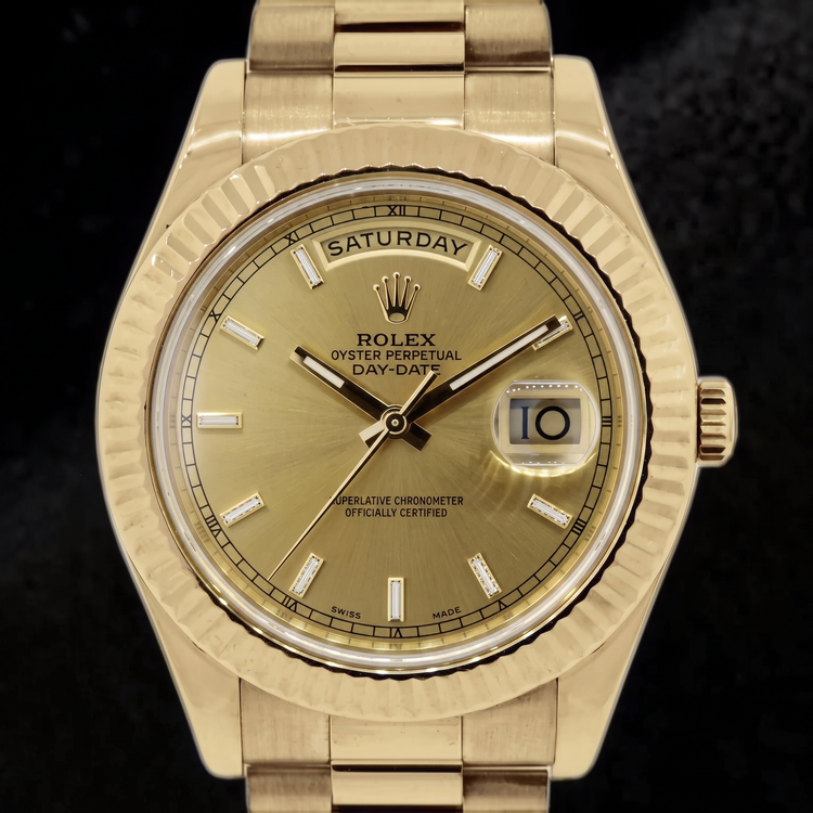 Rolex Day-Date II Cadran Champagne 41 mm Montre Homme Or Jaune