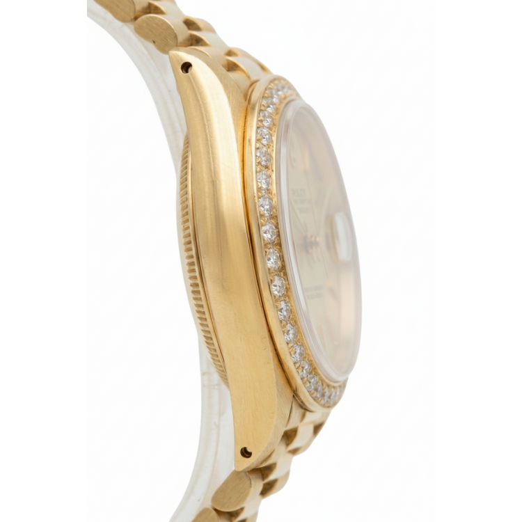 Rolex Dj Lunette Champagne Tapisserie Bâton Cadran Montre Président Style