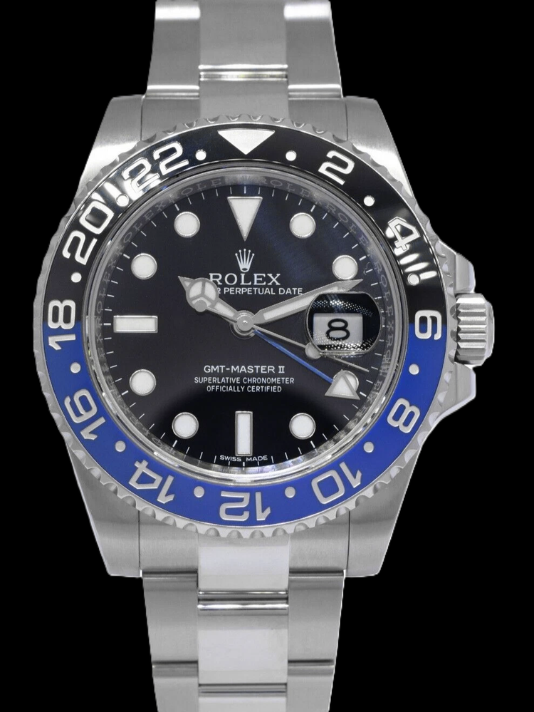 Montre Rolex GMT-Master II 116710BLNR 40 mm Batman Cadran Noir Acier Inoxydable