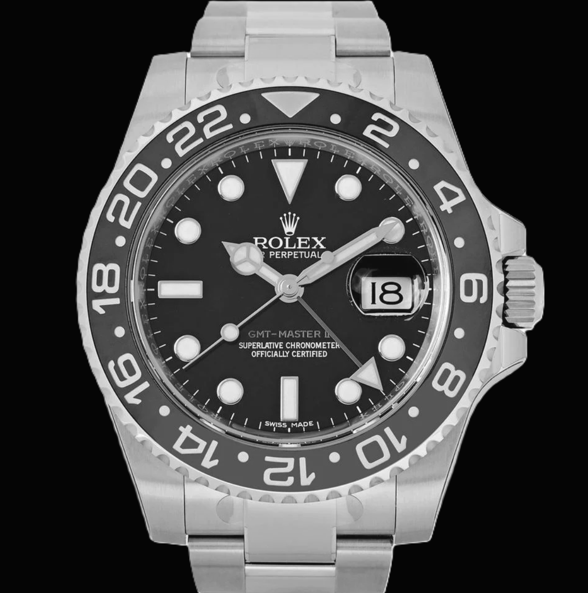 Montre Rolex GMT-Master II 116710LN 40 mm Cadran Noir Acier Inoxydable
