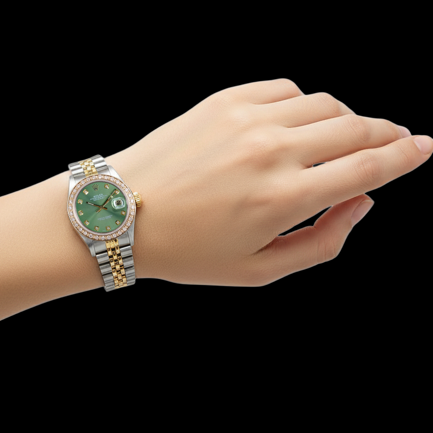 Diamant Fin Rolex 0,20 carats Two Tone – vue de profil