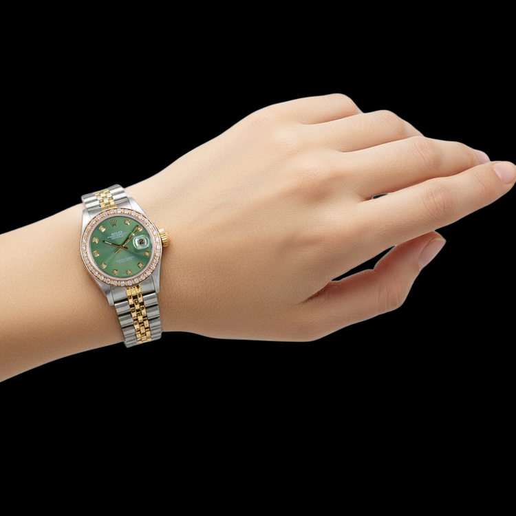 Diamant Fin Rolex 0,20 carats Two Tone – vue de profil