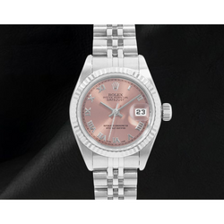 Montre Rolex Datejust Femme 26 mm Année 2002 Cadran Rose Chiffres Romains