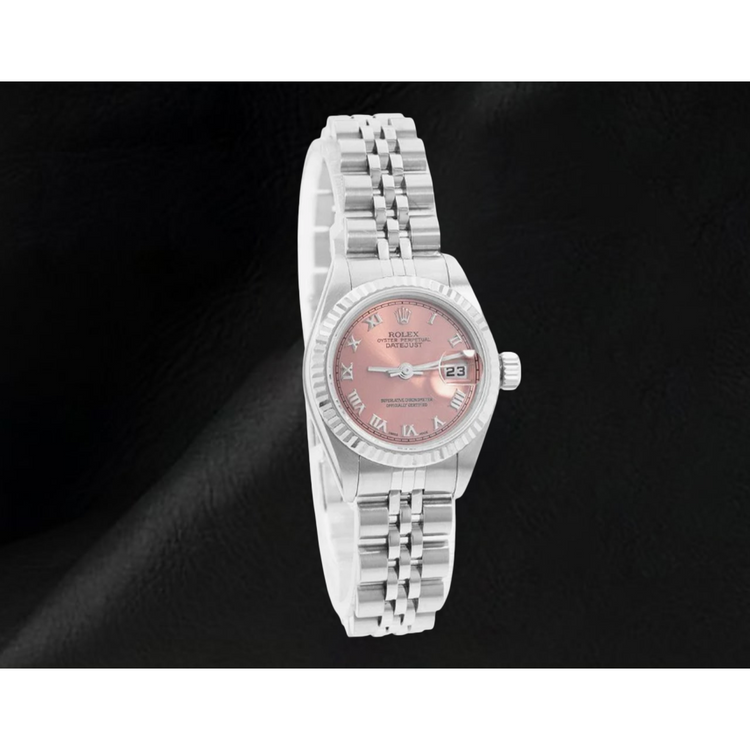 Montre Rolex Datejust Femme 26 mm Année 2002 Cadran Rose Chiffres Romains