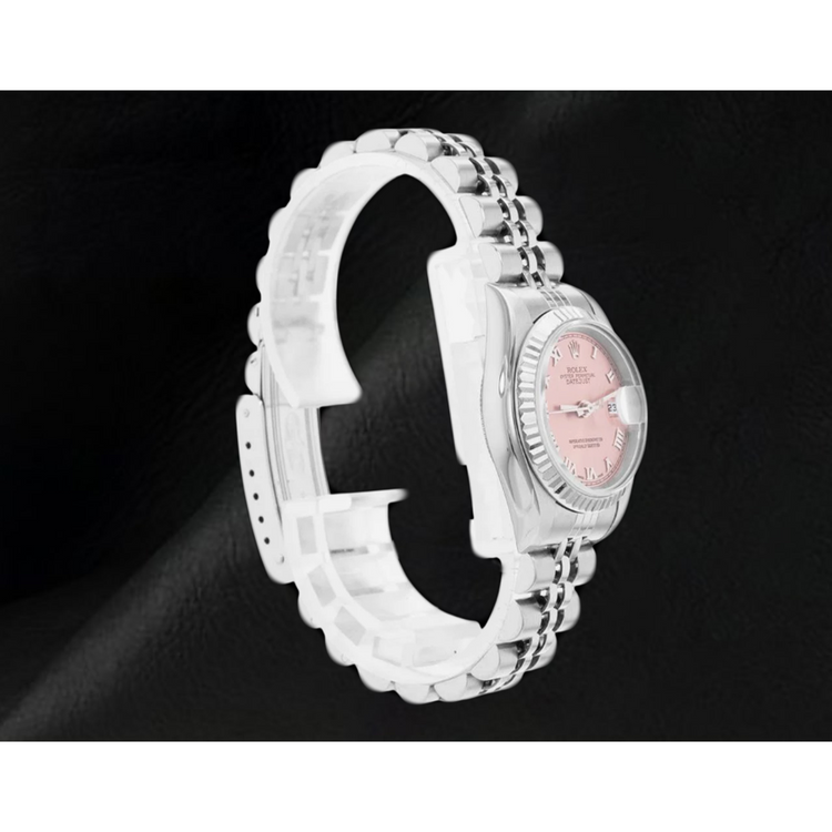 Montre Rolex Datejust Femme 26 mm Année 2002 Cadran Rose Chiffres Romains