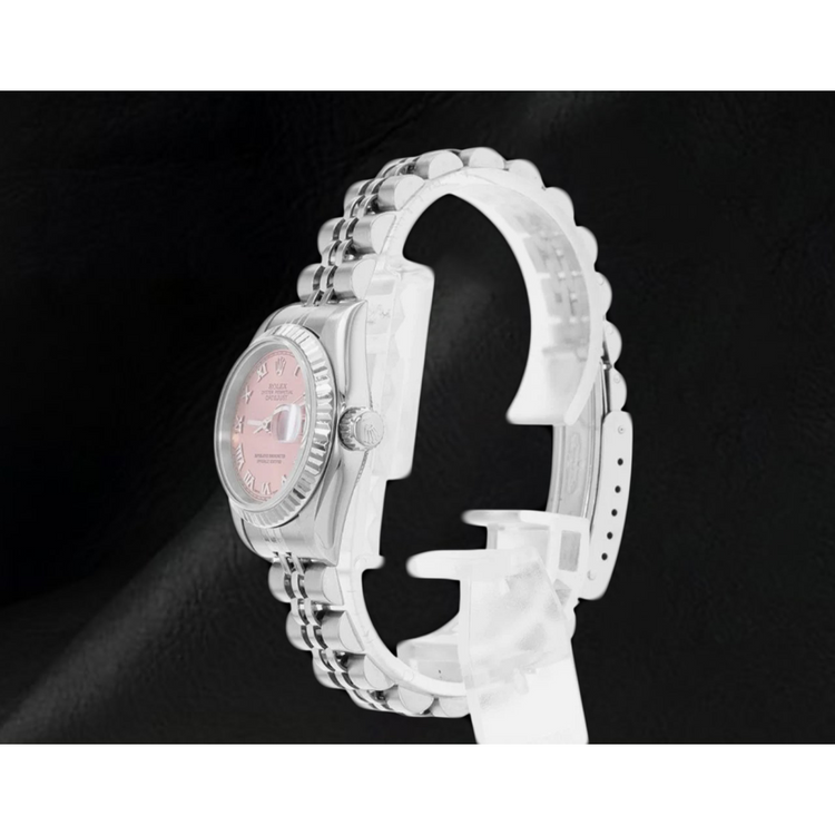 Montre Rolex Datejust Femme 26 mm Année 2002 Cadran Rose Chiffres Romains
