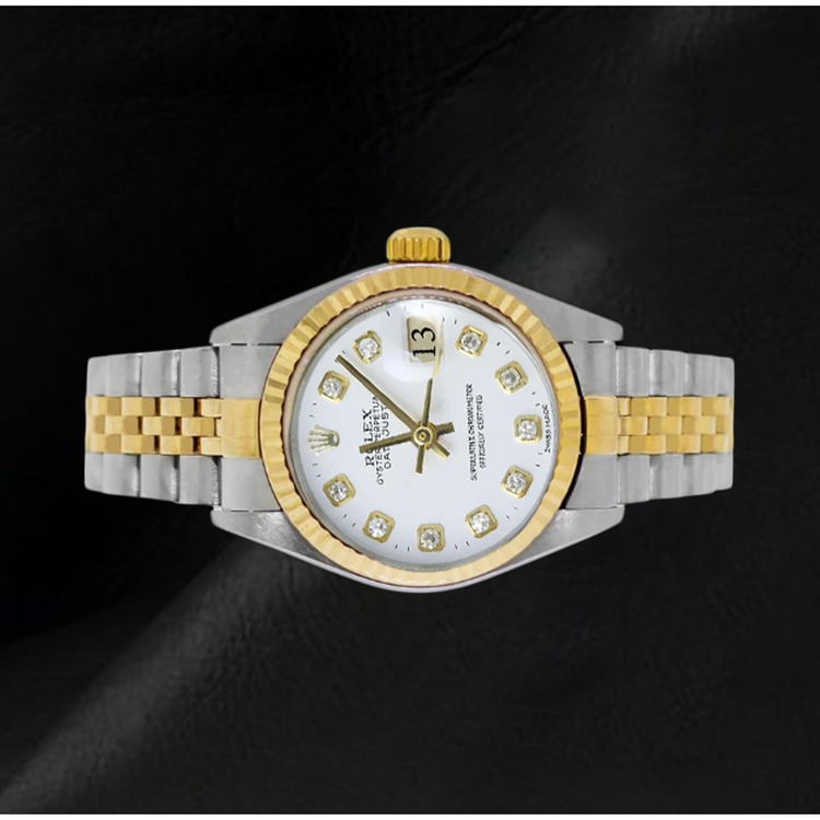 Montre Rolex Datejust pour Femme 26 mm en Or Jaune et Acier Inoxydable Année 2002