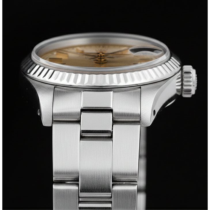 Pierre Précieuse Rolex -carats Stainless Steel – vue de côté