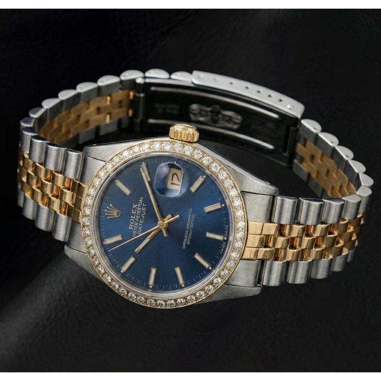 Rolex Two Tone avec Pierre Précieuse – vue de côté