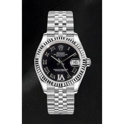 Rolex Mesdames Datejust Violet foncé Cadran romain en acier inoxydable 31 mm Montre