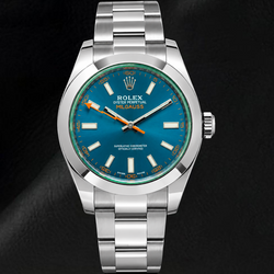 Montre Rolex Milgauss 40 mm 116400GV Cadran Bleu Luminescent Bracelet Oyster en Acier Inoxydable