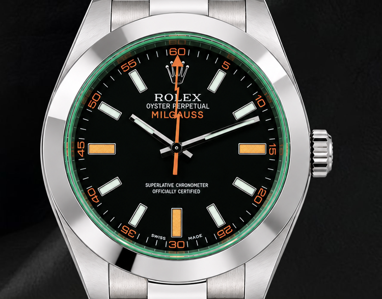 Montre Rolex Milgauss 40 mm 116400V Cadran Noir Acier Inoxydable