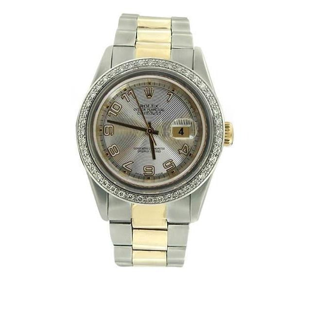 Rolex Montre à cadran arabe Bracelet huître acier inoxydable & or Datejust 
