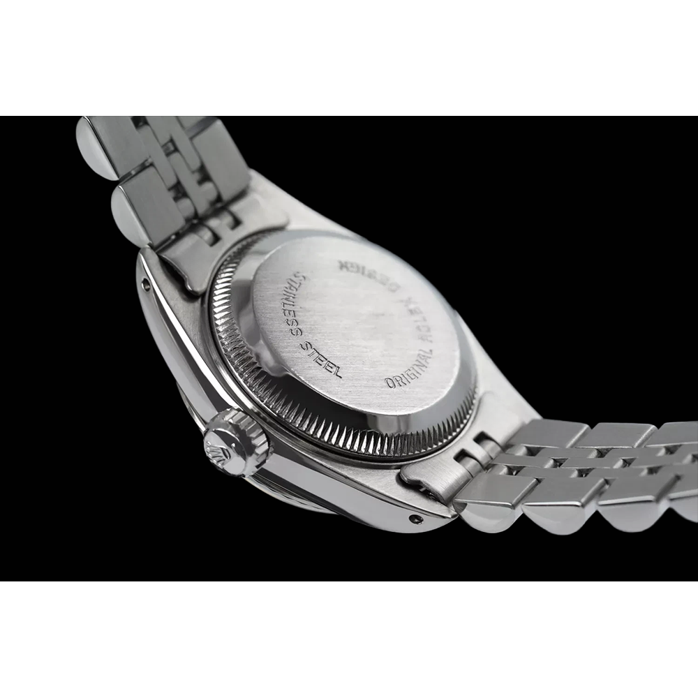 Rolex Noir Double acier inoxydable Bracelet Jubilé Dame Datejust Montre