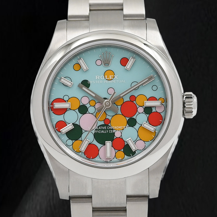 Montre Rolex Oyster Perpetual 277200 31 mm en Acier Inoxydable, Cadran Célébration Turquoise à Index Bâtons