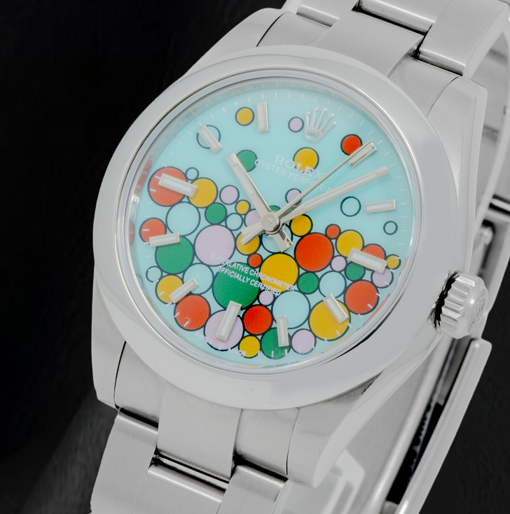 Montre Rolex Oyster Perpetual 277200 31 mm en Acier Inoxydable, Cadran Célébration Turquoise à Index Bâtons