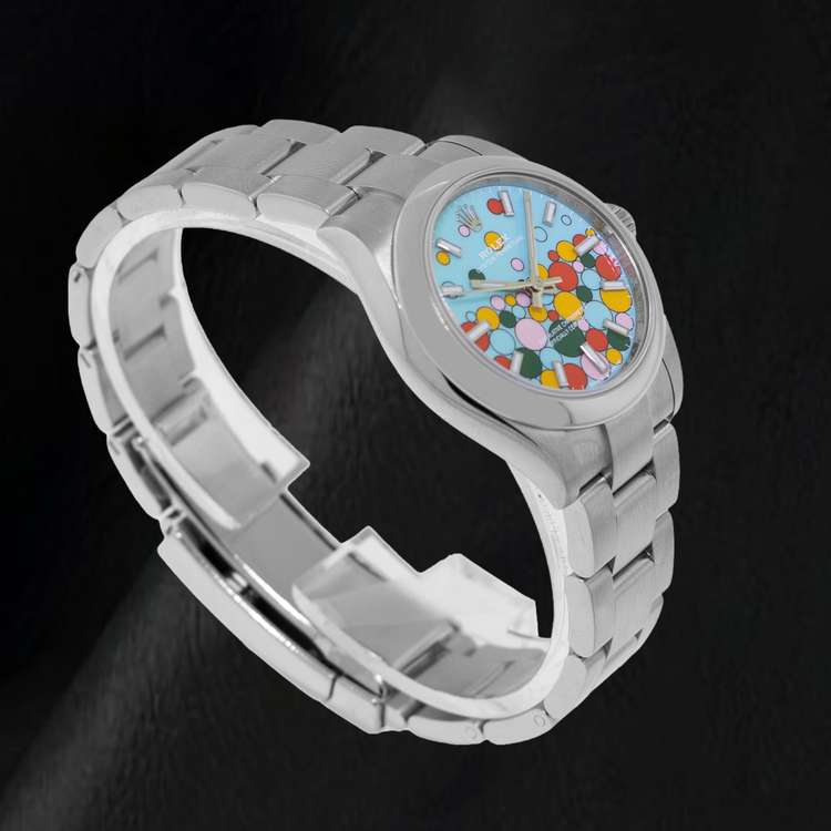 Montre Rolex Oyster Perpetual 277200 31 mm en Acier Inoxydable, Cadran Célébration Turquoise à Index Bâtons