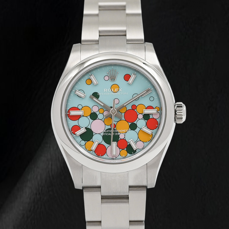 Montre Rolex Oyster Perpetual 277200 31 mm en Acier Inoxydable, Cadran Célébration Turquoise à Index Bâtons
