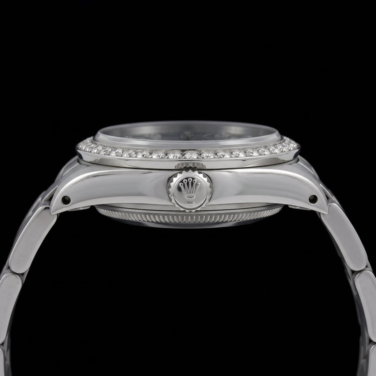 Rolex Oyster Perpetual 67480 31 mm Cadran Diamants Nacre Bleue Acier Inoxydable