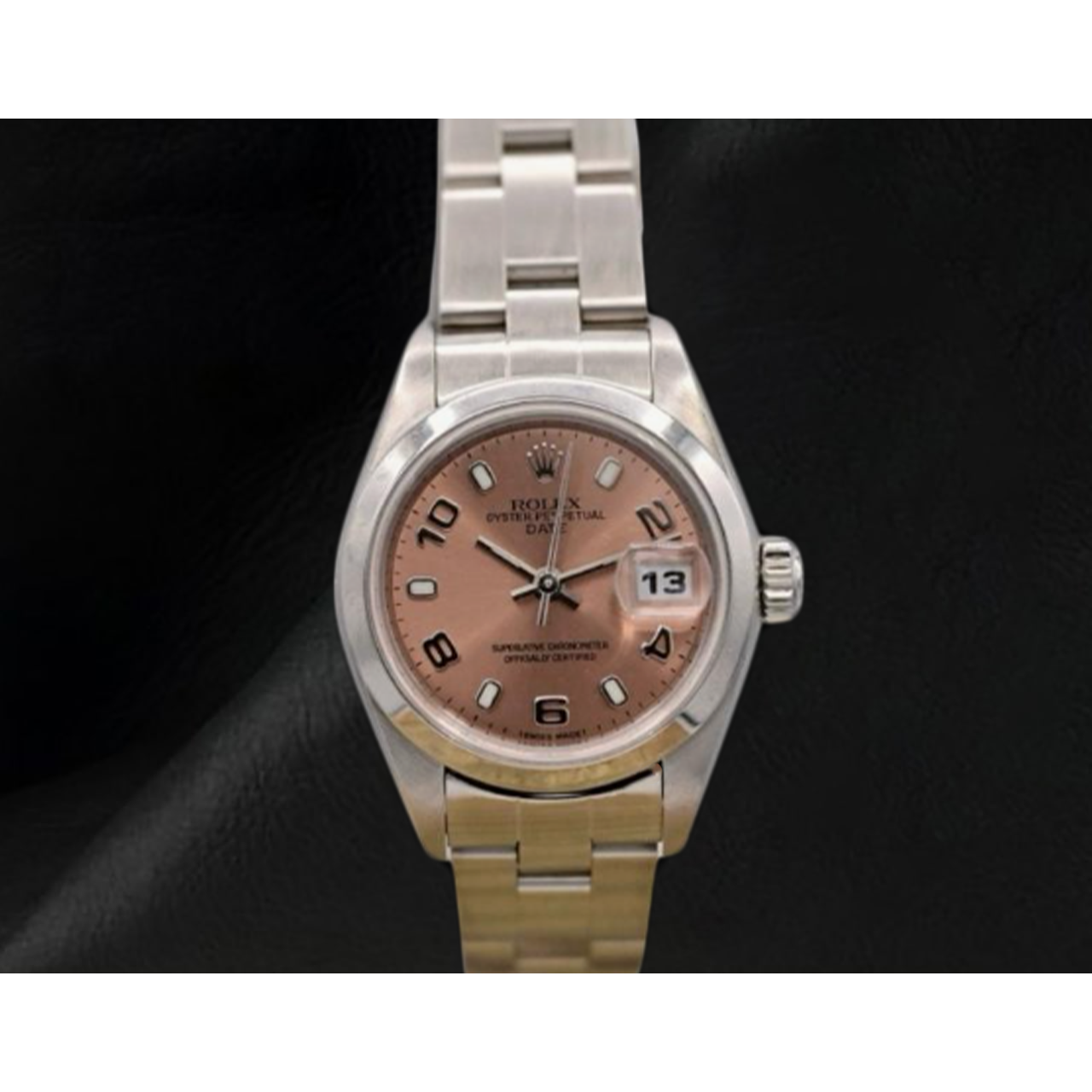 Montre Rolex Oyster Perpetual Femme 26 mm Année 2002 Cadran Rose Chiffres Arabes
