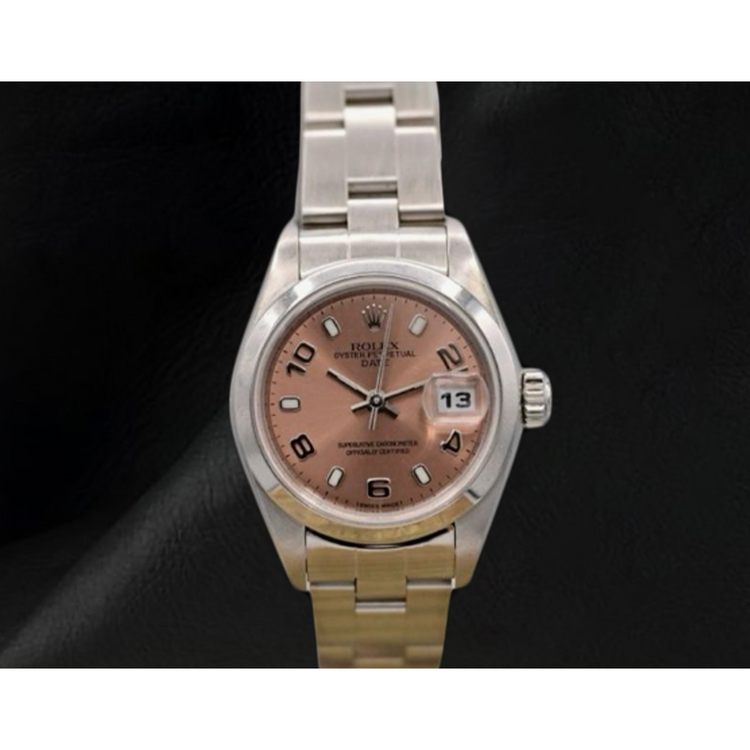 Montre Rolex Oyster Perpetual Femme 26 mm Année 2002 Cadran Rose Chiffres Arabes