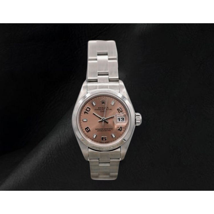 Montre Rolex Oyster Perpetual Femme 26 mm Année 2002 Cadran Rose Chiffres Arabes