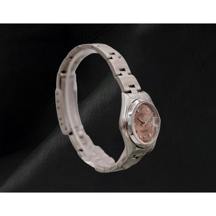 Montre Rolex Oyster Perpetual Femme 26 mm Année 2002 Cadran Rose Chiffres Arabes