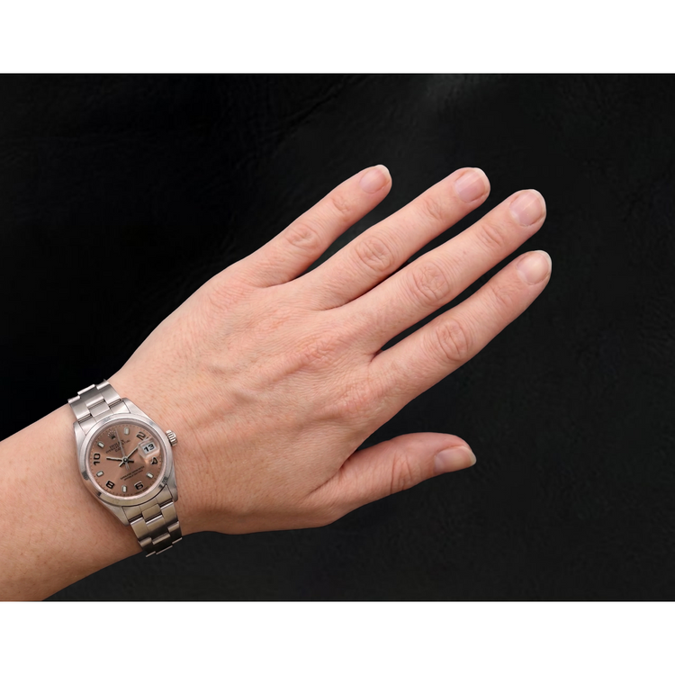 Montre Rolex Oyster Perpetual Femme 26 mm Année 2002 Cadran Rose Chiffres Arabes