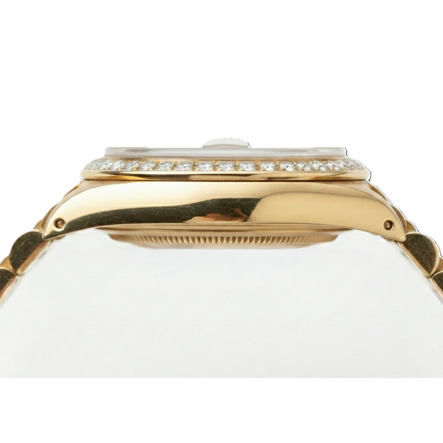 Rolex Présidente still Nacre Cadran Diamant Montre Lunette En Or