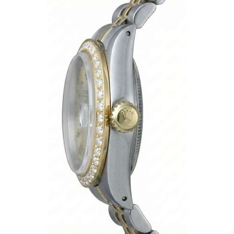 Rolex Regarder à cadran blanc avec lunette en diamant acier inoxydable G Bracelet Jubilé