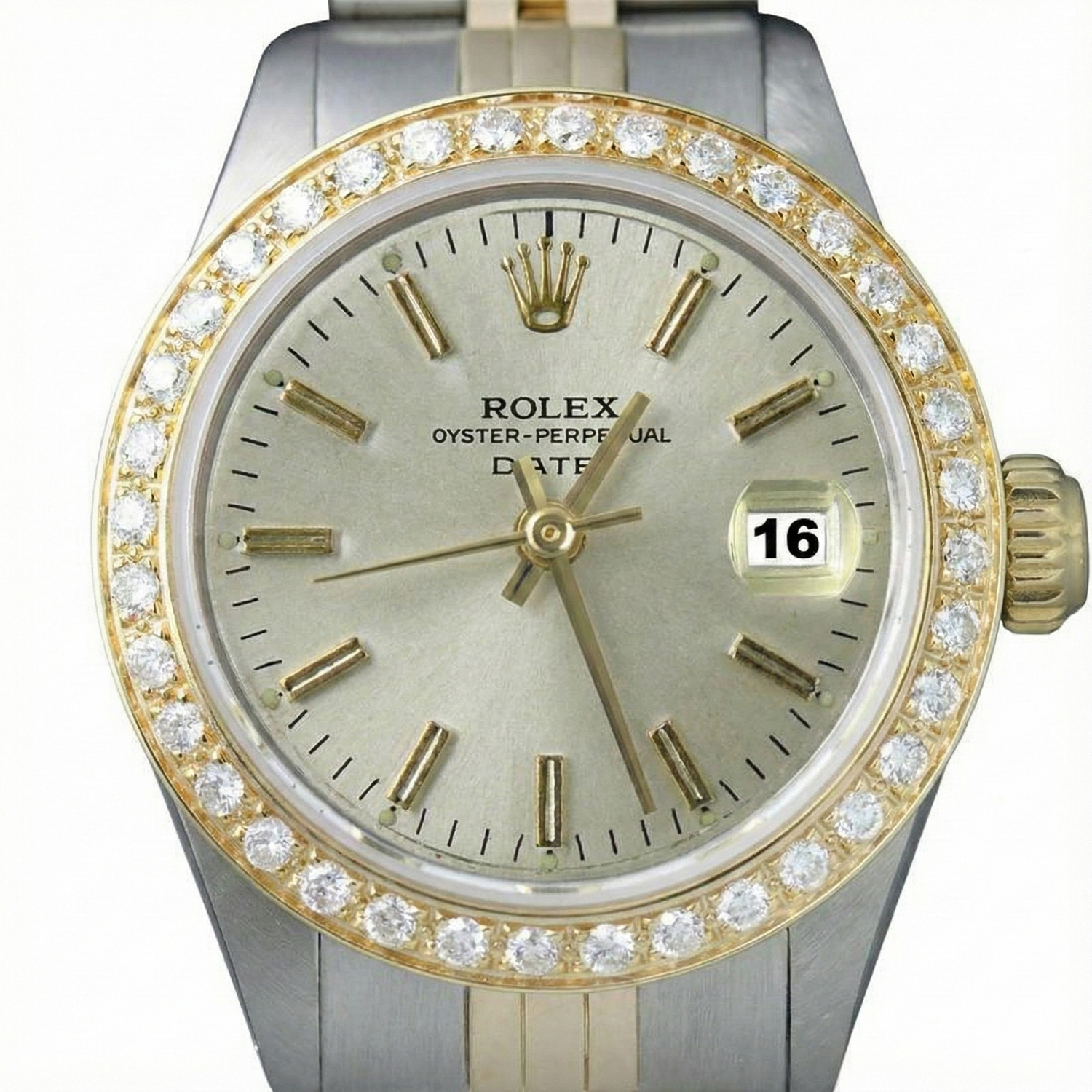 Rolex Regarder à cadran blanc avec lunette en diamant acier inoxydable G Bracelet Jubilé